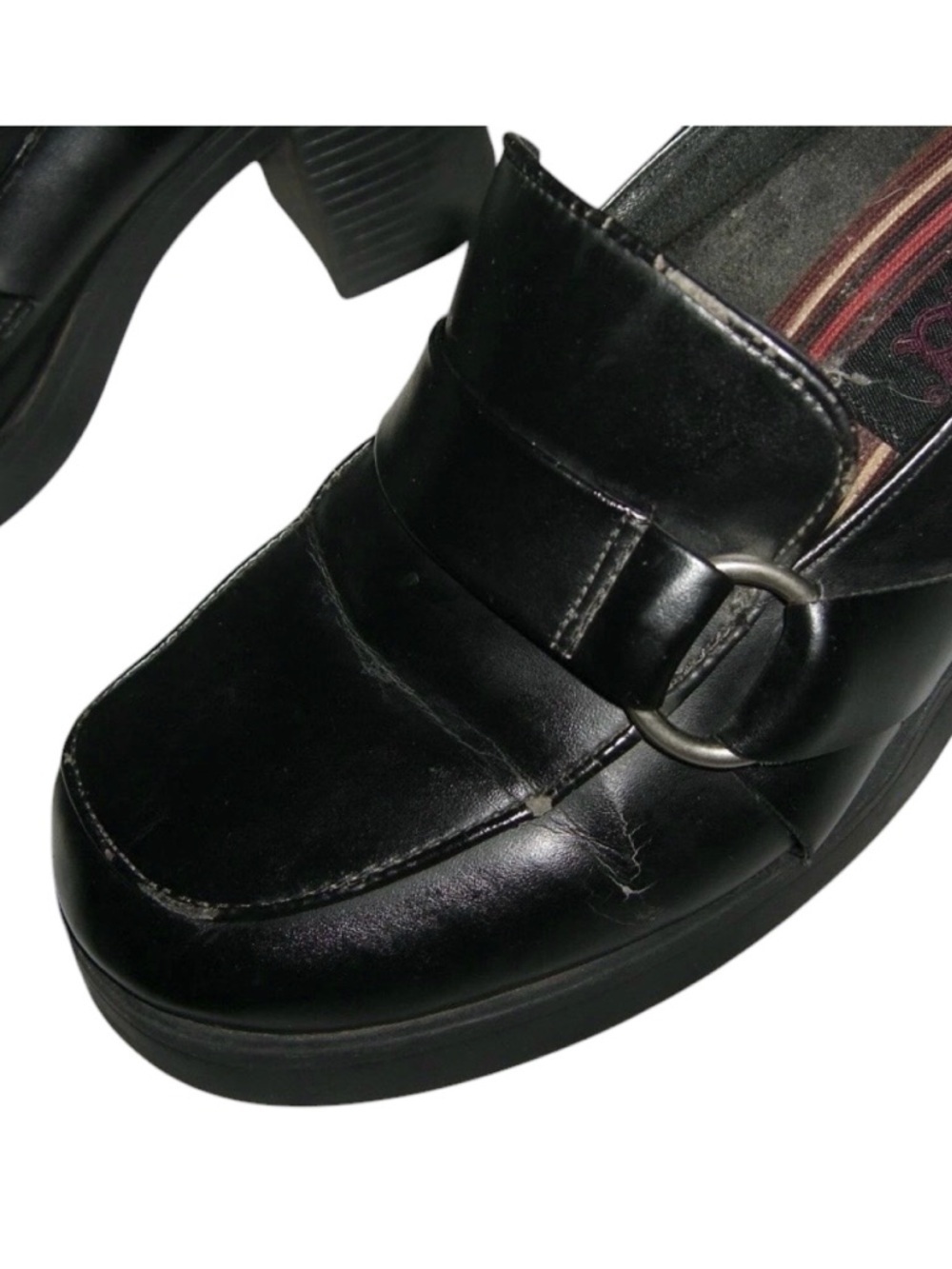 Mudd Loafers Vintage 90's Black Chunky Dark Academia Coquette Kawaii y2k Bratz 8 - Picture 7 of 16